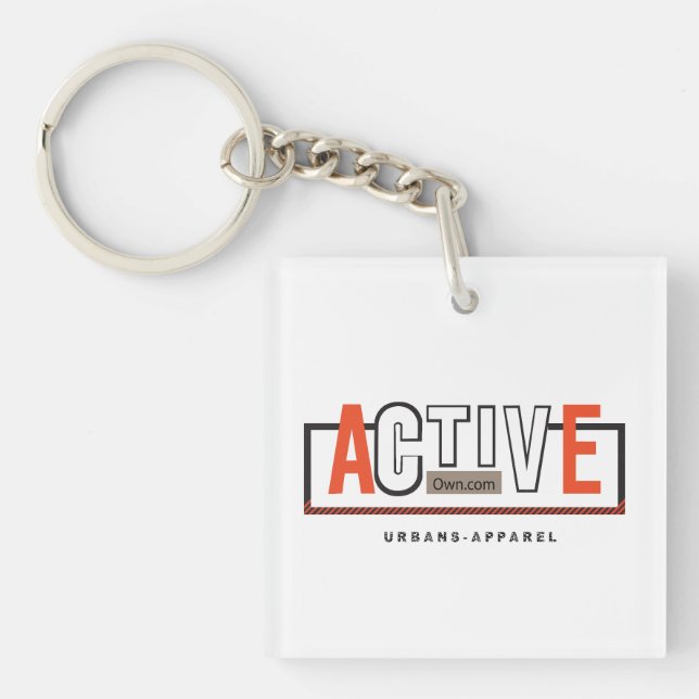 Porte-clefs Active Mode On – Stay Fit Stay Moving Design (Devant)