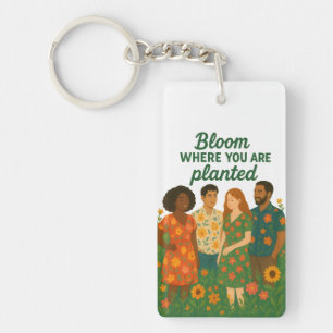Porte-clefs Adoptez la beauté avec ce design floral rafraîchis