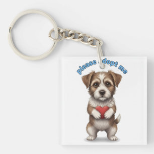 Porte-clefs Adoptez-moi s'il vous plaît – Illustration d'un ch