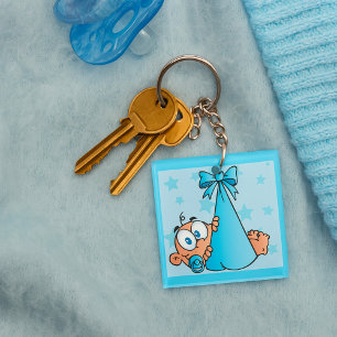 Porte-clefs Adorable Baby Boy avec Pacifier dans une fronde