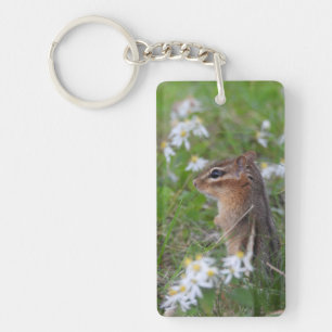 Porte-clefs Adorable Chipmunk en fleurs