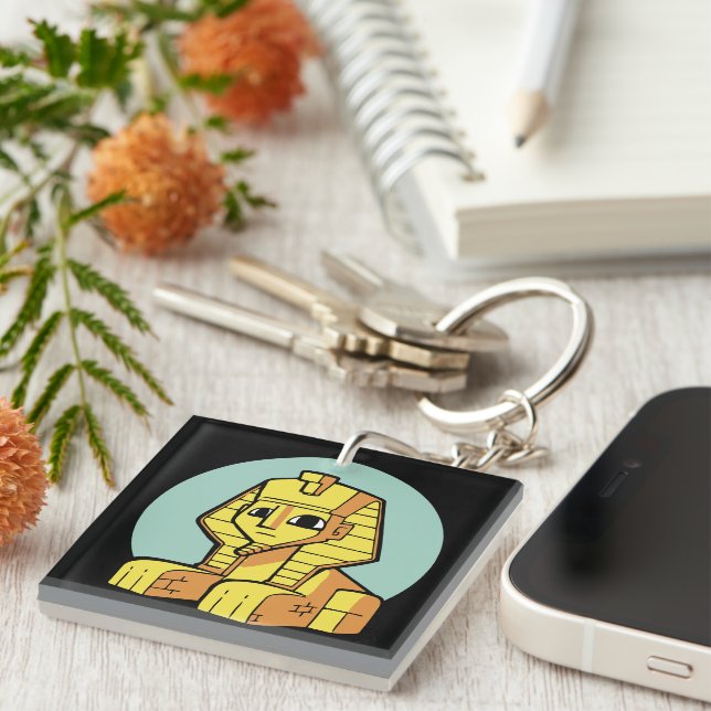 Porte-clefs Adorable Grand Sphinx d'Égypte (Devant Droit)