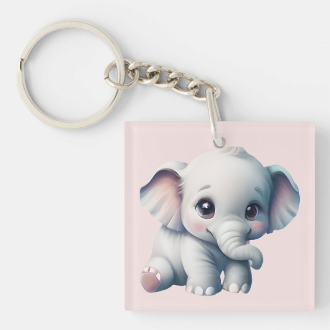 Porte-clefs adorable Kawaii Baby Elephant (Devant)