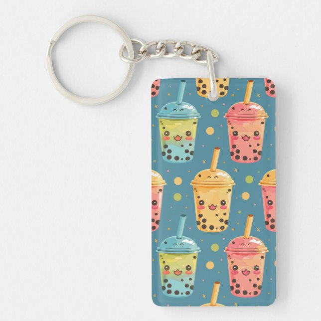 Porte-clefs Adorable Kawaii Boba Conception de boisson (Devant)