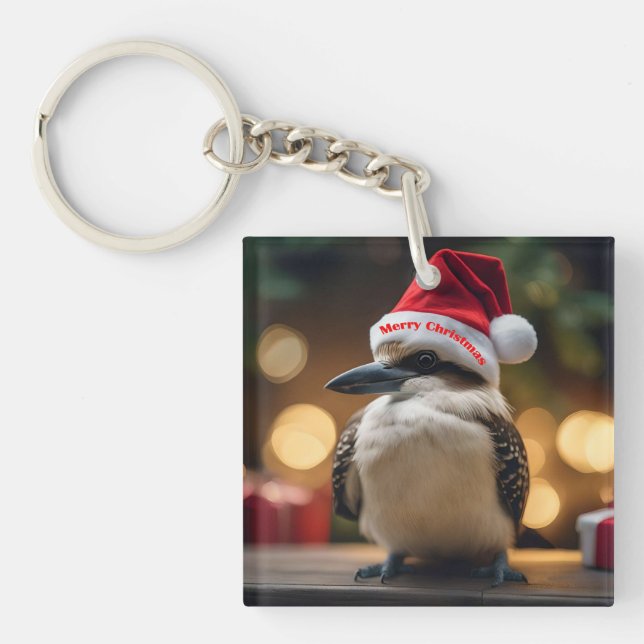 Porte-clefs adorable Noël Kookaburra, (Devant)