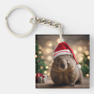 Porte-clefs adorable Noël Wombat,