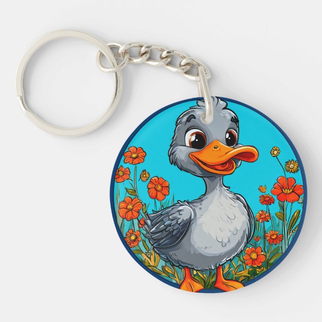 Porte-clefs Adorable petit canard de dessin animé (Devant)