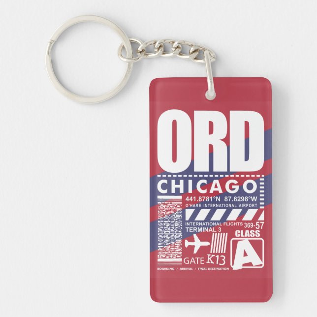 Porte-clefs Aéroport de Chicago ORD (Devant)