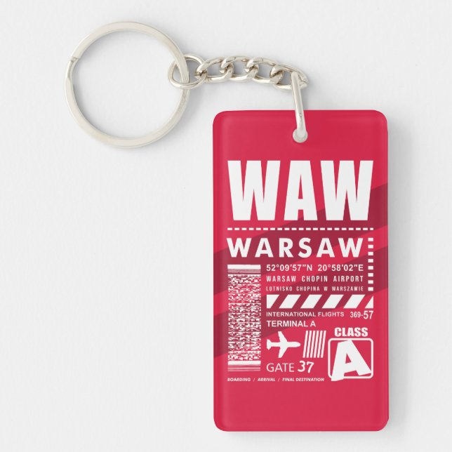 Porte-clefs Aéroport de Varsovie WAW (Devant)