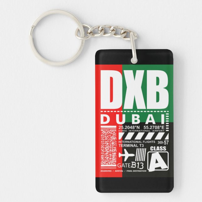 Porte-clefs Aéroport DXB de Dubaï (Devant)