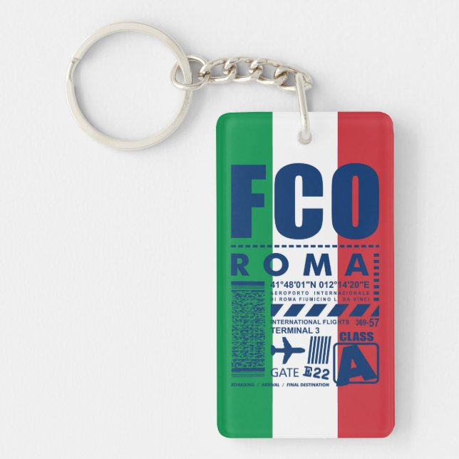 Porte-clefs Aéroport FCO Rome, (Devant)