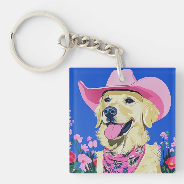 Porte-clefs Aesthétique branchée mignonne Chien Preppy (Devant)