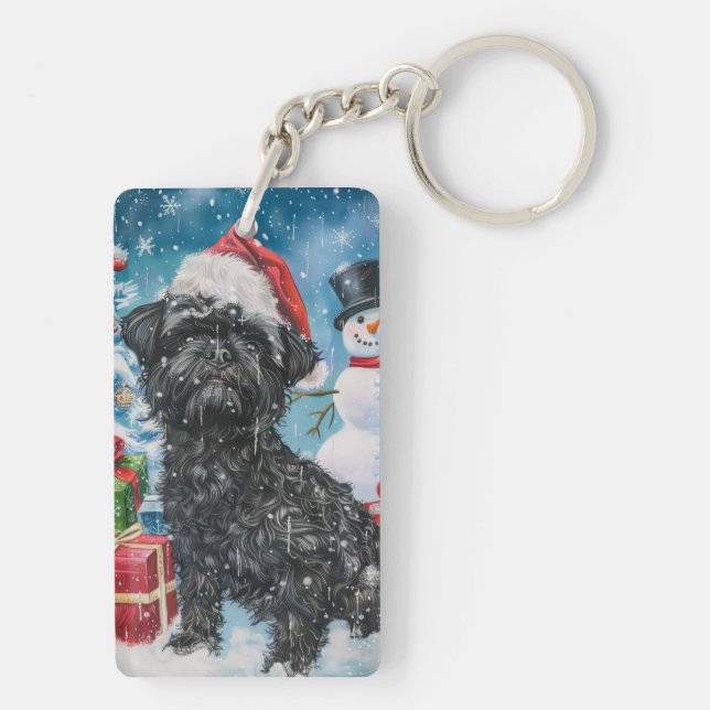 Porte-clefs Affenpinscher Winter Wonderland Christmas Joie (Dos)