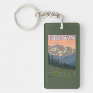 Porte-clefs Affiche de Vintage voyage de fleurs de ressort