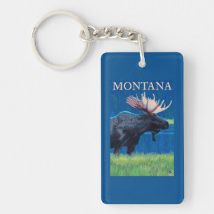 Porte-clefs Affiche de Vintage voyage de MontanaMoose