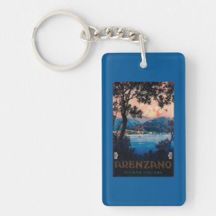 Porte-clefs Affiche de voyage de la Riviera d'Italien
