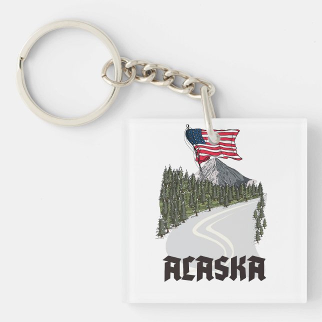 Porte-clefs Affiche de voyage en Alaska (Devant)