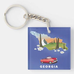 Porte-clefs Affiche de voyage en Géorgie