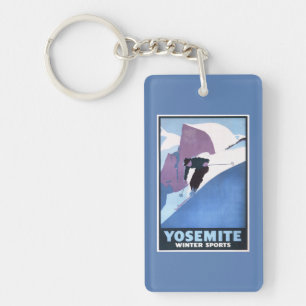 Porte-clefs Affiche promotionnelle de ski de sports d'hiver