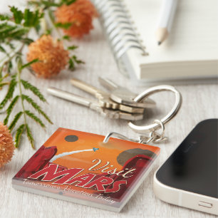 Porte-clefs Affiche vintage Visite de Mars