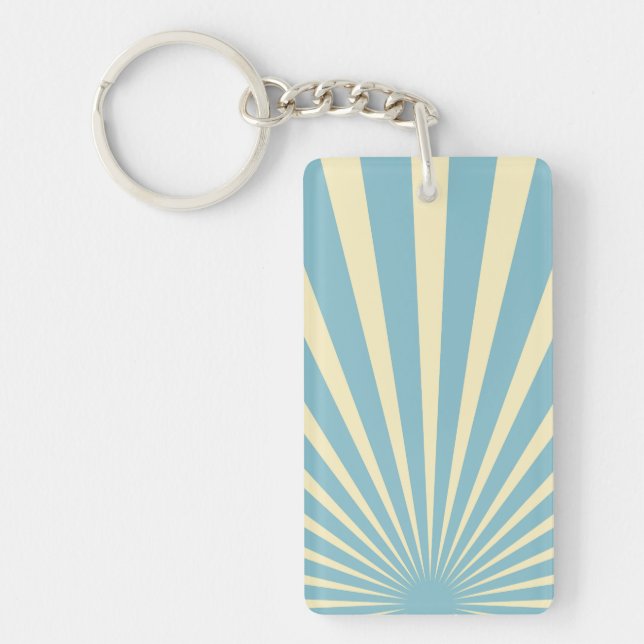 Porte-clefs affiches vintages de sunburst bleu (Devant)