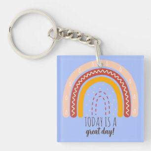 PORTE-CLEFS AFFIRMATION   CITE CHRÉTIENNE BOHO RAINBOW