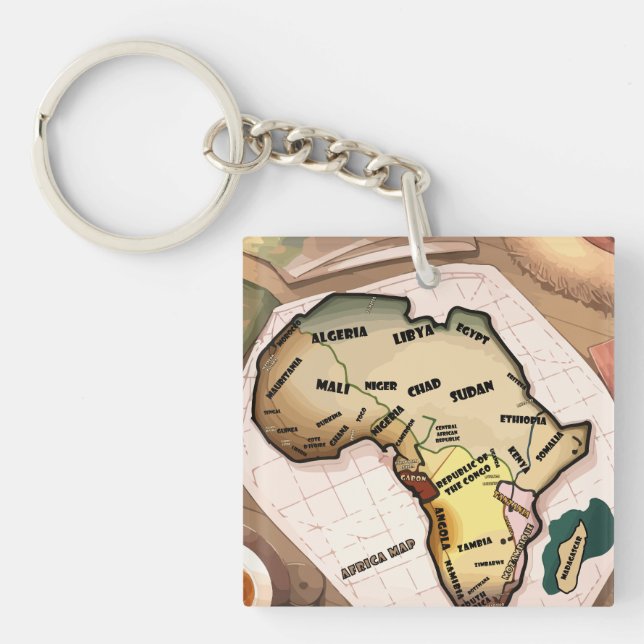 Porte-clefs Africa map (Devant)