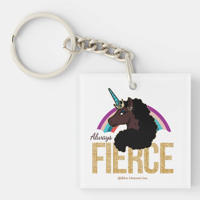 Porte-clefs Afro Unicorn | Magique - Toujours fière (Devant)