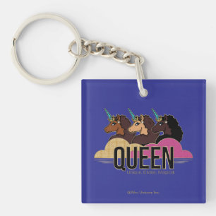 Porte-clefs Afro Unicorn Queen Trio Design