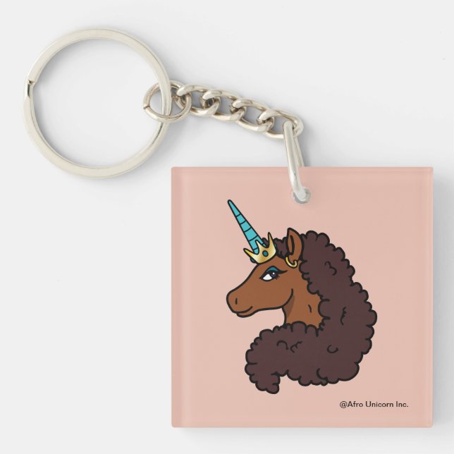 Porte-clefs Afro Unicorn | Unique (Devant)
