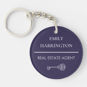 Porte-clefs Agent immobilier classique clé violet