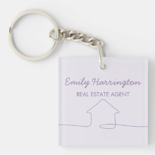 Porte-clefs Agent immobilier Mauve Art en ligne