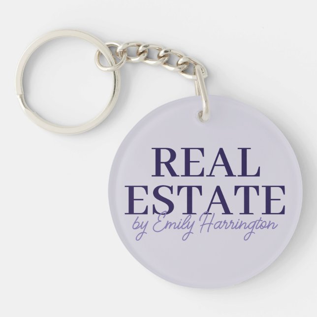 Porte-clefs Agent immobilier moderne lavande (Devant)