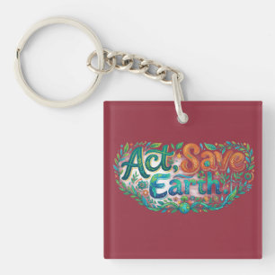 Porte-clefs Agir, Sauver la Terre – Conception de T-Shirt Éco-