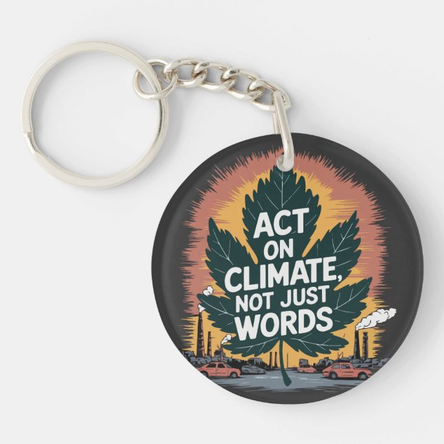 Porte-clefs Agir sur le climat, pas seulement des mots (Devant)