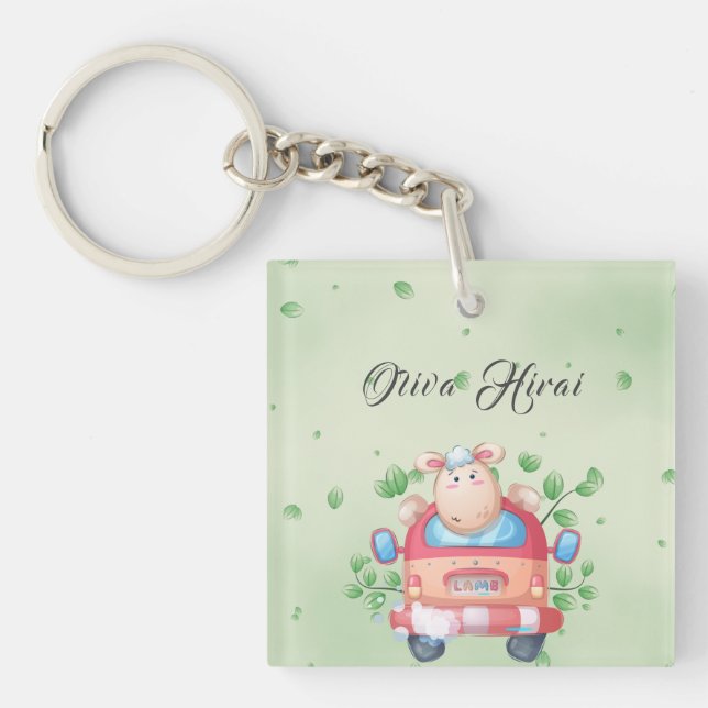 Porte-clefs Agneau bébé mignon (Devant)