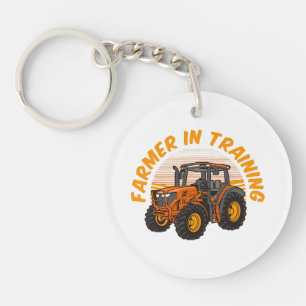 Porte-clefs Agriculteur drôle en formation pour l'avenir Tract