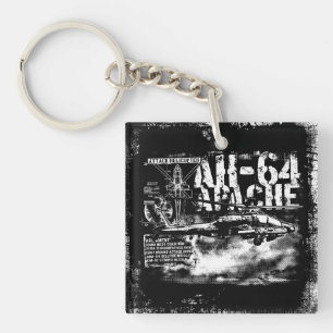 Porte-clefs AH-64 Carré Apache (double face) Porte - clé