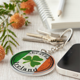 Porte-clefs Ahearne Gold Trimmed Shamrock personnalisé