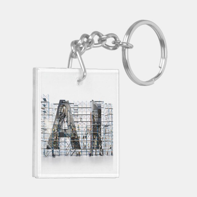 Porte-clefs AI Industrial Letterform Architecture Art  (Dos gauche)