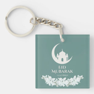 Porte-clefs Aïd Moubarak 1447 Hijri Croissant & Mosquée Design