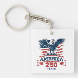Porte-clefs Aigle américain patriotique 250e anniversaire amus