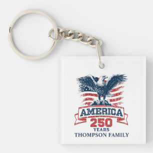 Porte-clefs Aigle américain patriotique 250e anniversaire amus