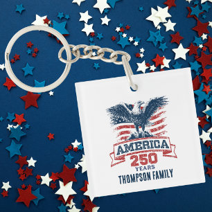 Porte-clefs Aigle américain patriotique Joyeux 250e anniversai