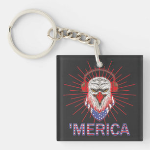 Porte-clefs Aigle américain portant un casque