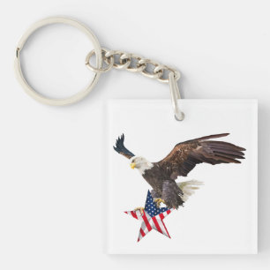 Porte-clefs Aigle chauve drapeau américain