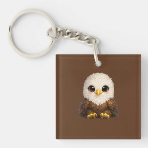 Porte-clefs Aigle chauve mignon aux grands yeux Nature cosy