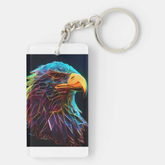 Porte-clefs aigle de cristal en vol, portrait de l'indépendanc