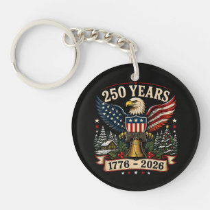 Porte-clefs Aigle de Noël patriotique du 250e anniversaire des