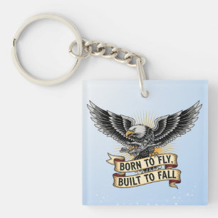 Porte-clefs Aigle de saut en parachute aérien vintage